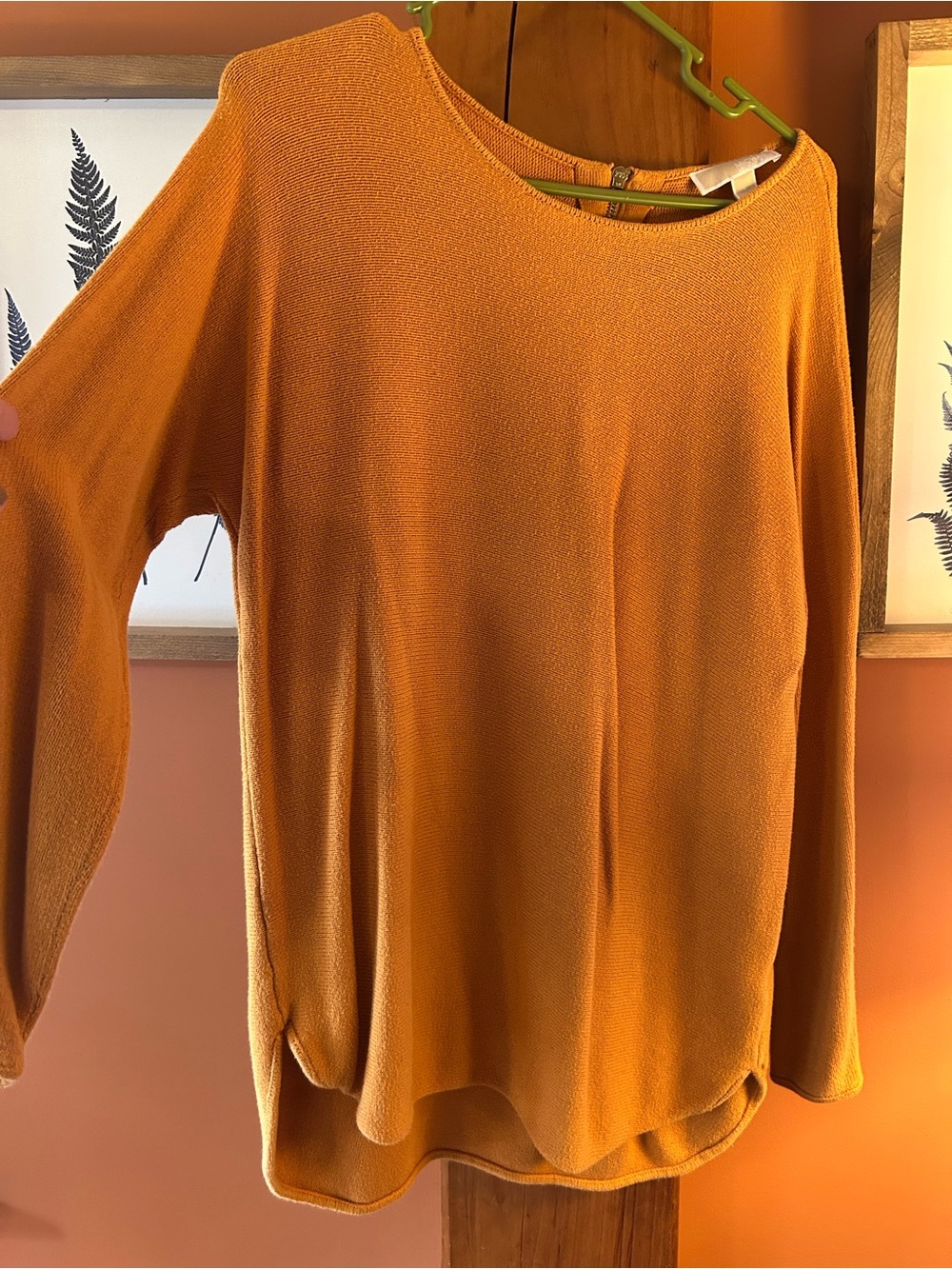 Michael Kors Burnt Orange Long Sleeve Knit Top